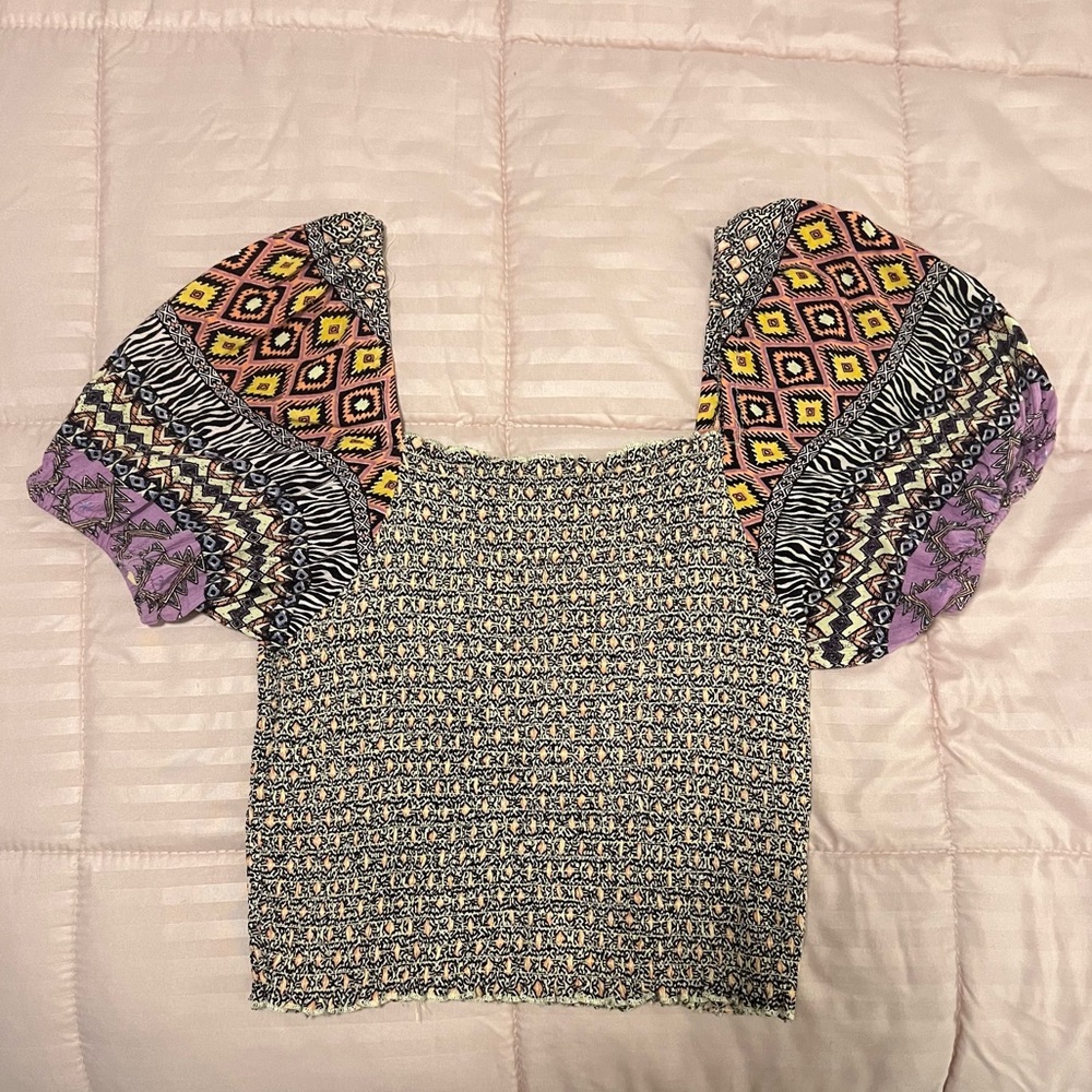 Bohemian multicolor crop top